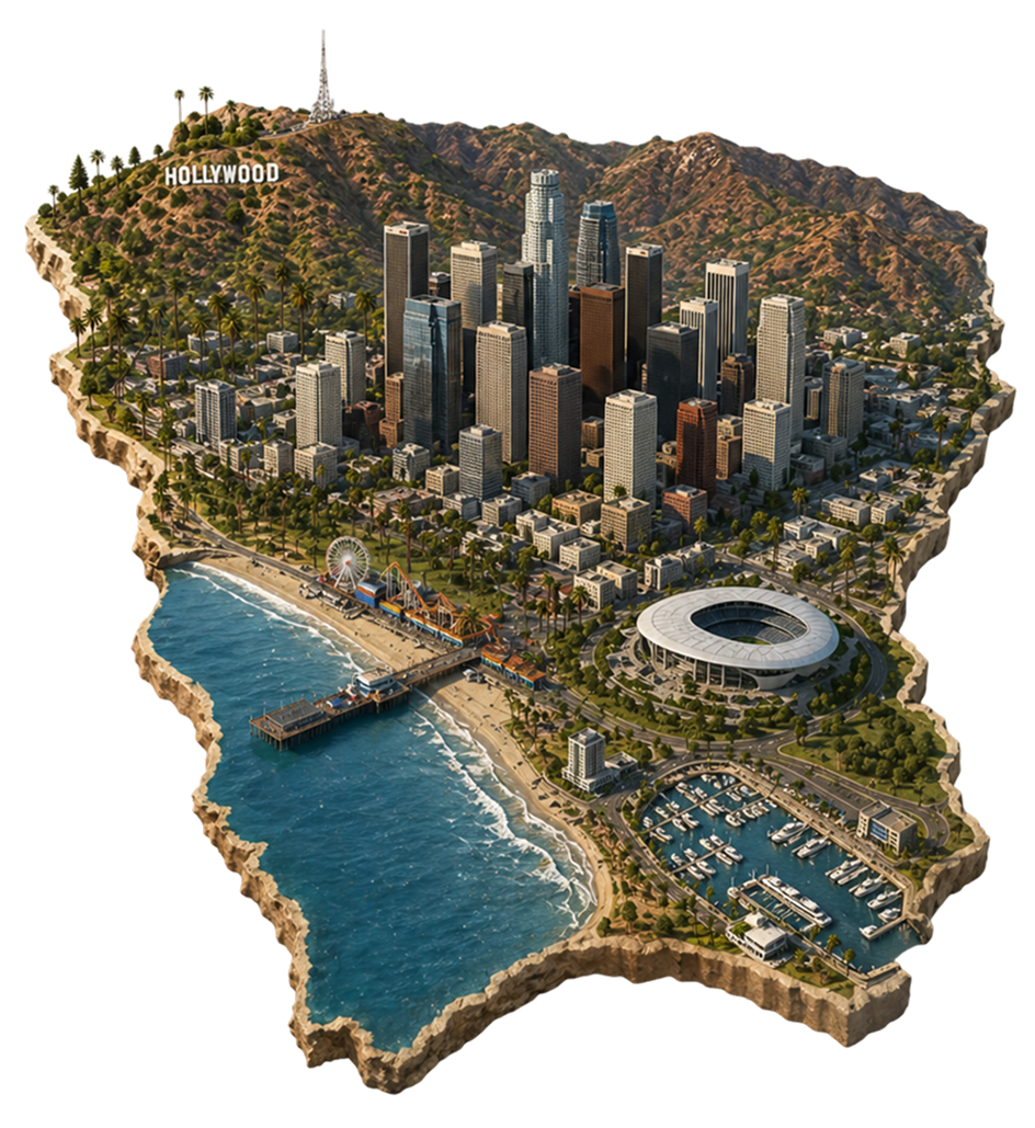Service area map of California